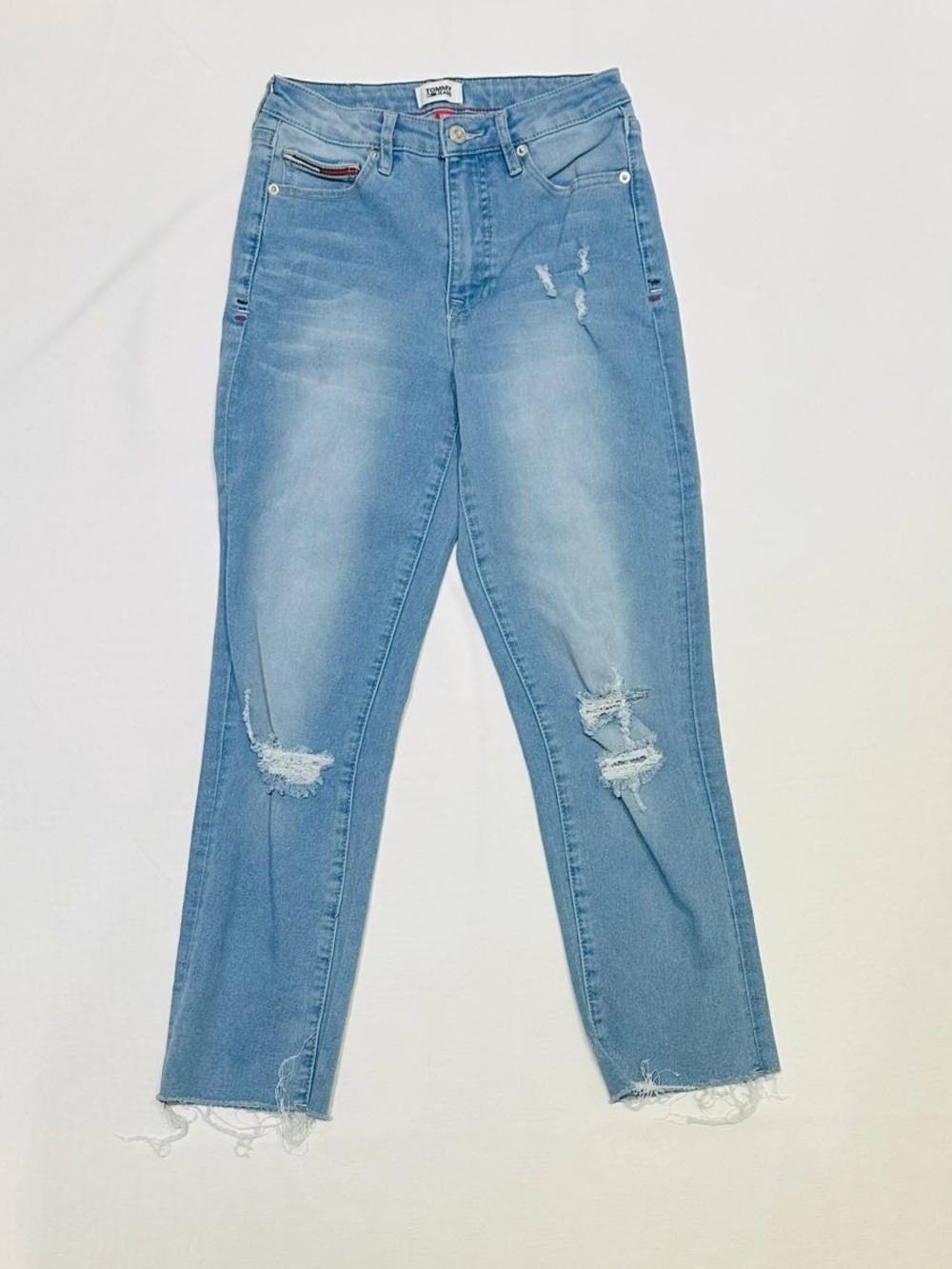 Tommy Hilfiger Light Wash Cropped Straight-Leg Jeans